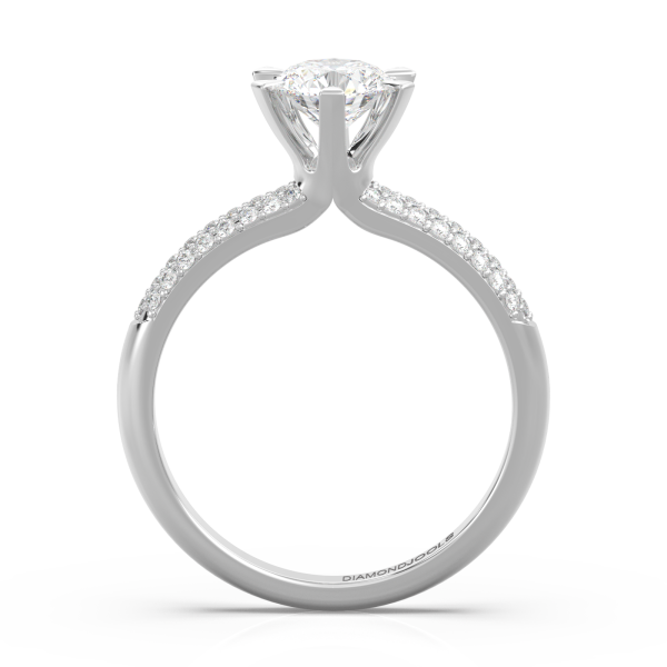 Μονόπετρο δαχτυλίδι σε Λευκό Χρυσό με Διαμάντια